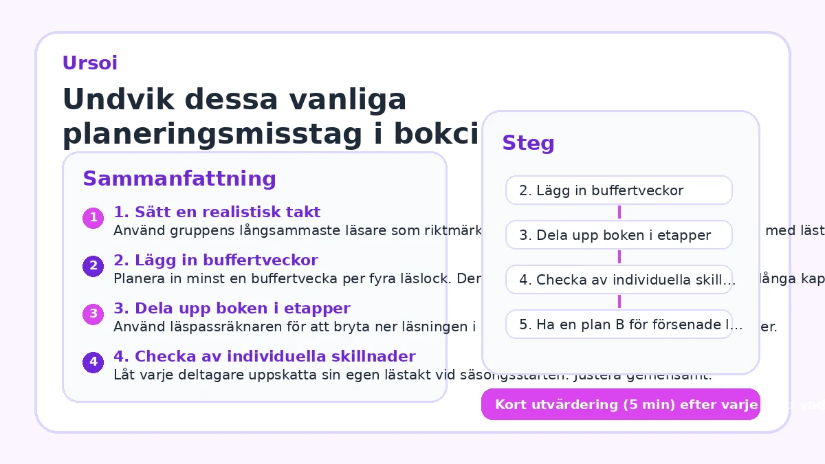 Undvik dessa vanliga planeringsmisstag i bokcirkeln