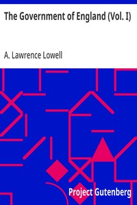 Cover of The Government of England (Vol. I) — Story, Setting & Ideas