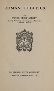 Cover of Roman politics — Background and ...