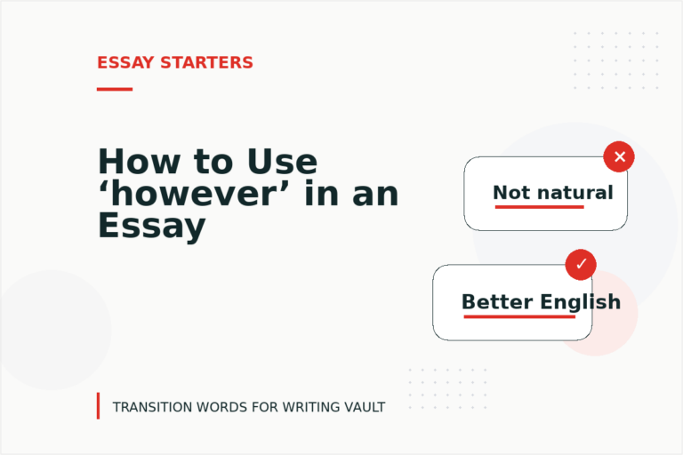 How to Use ‘however’ in an Essay