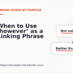 When to Use ‘however’ as a Linking Phrase
